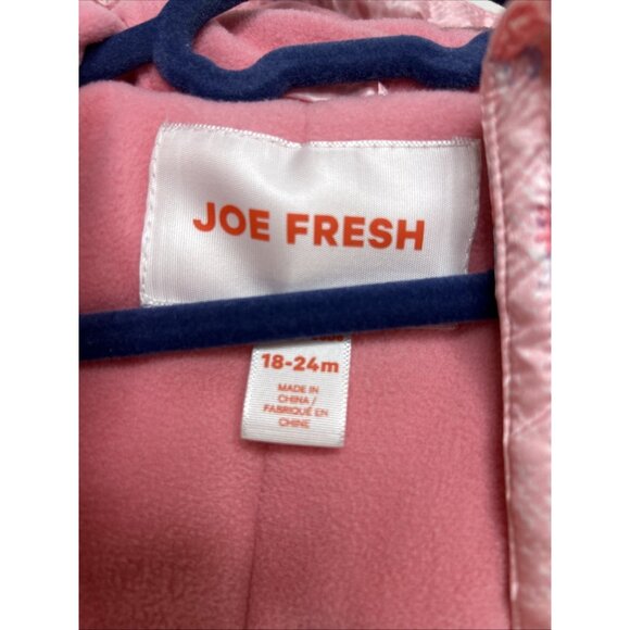Joe Fresh Snow Suit Baby Toddler Size 18-24 Months Girls Pink One Piece Hooded - Picture 2 of 11